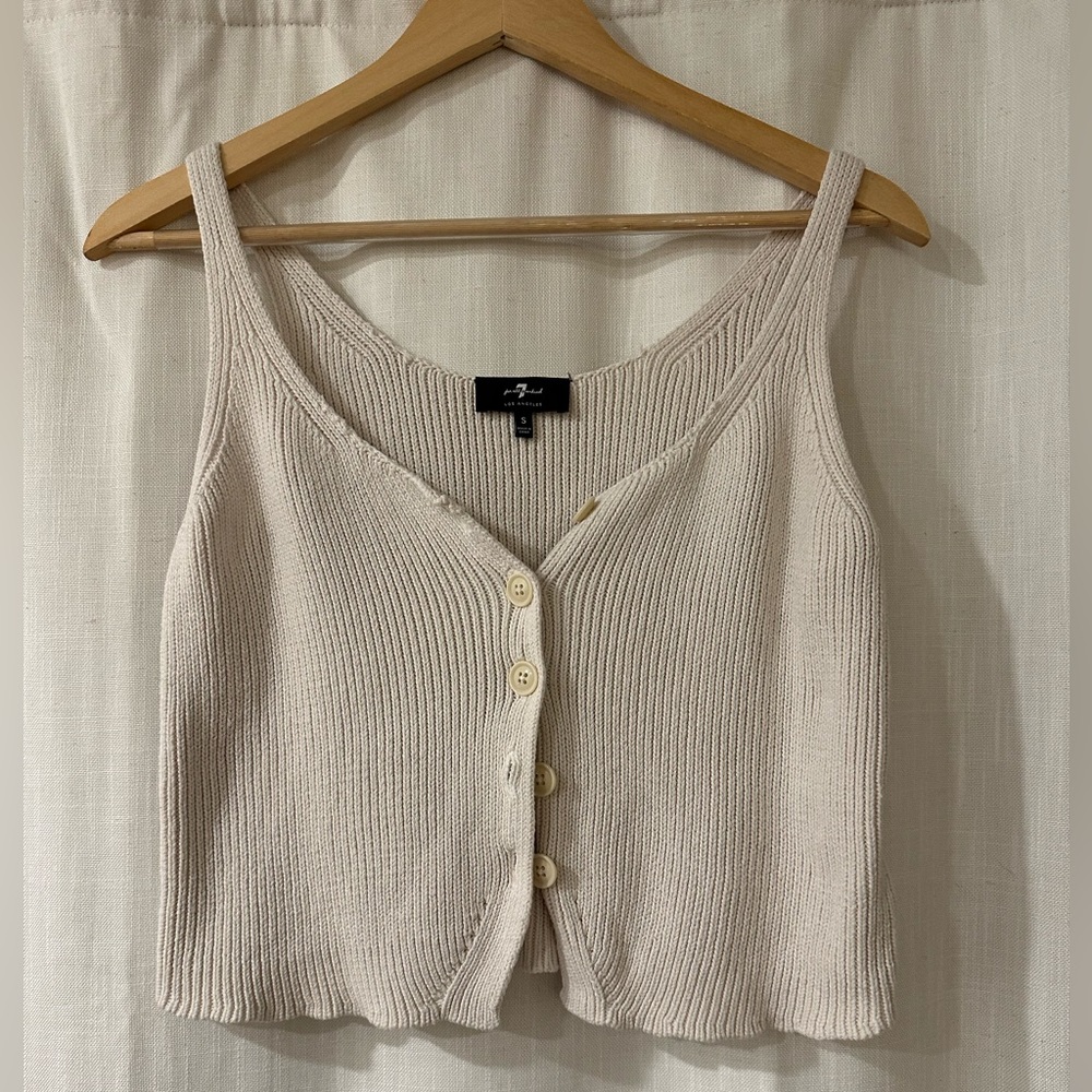7 for All Mankind Knit Button Up Tank